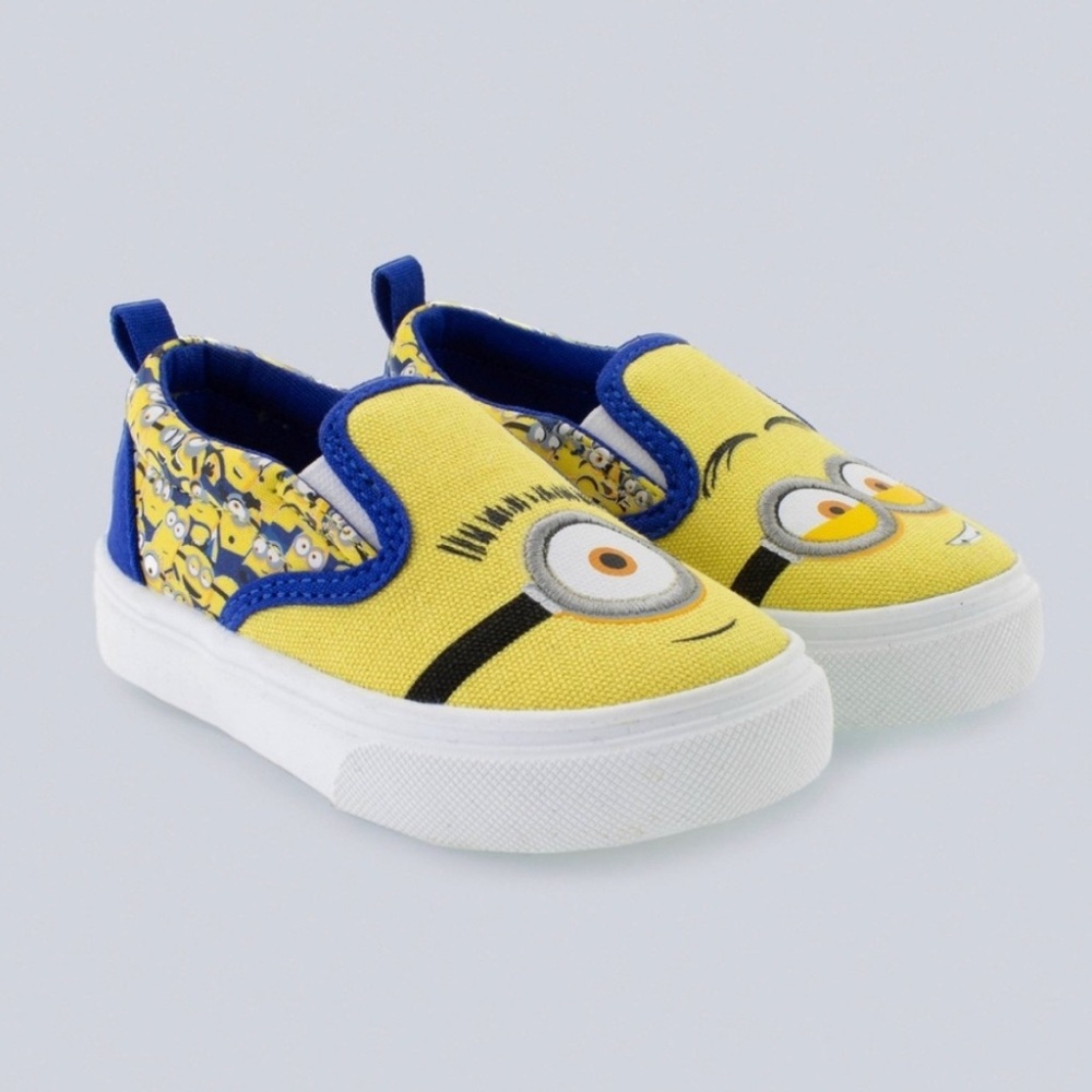 Minions Toddler Boy Slip-On Shoes, Blue/Yellow, size 12, NEW